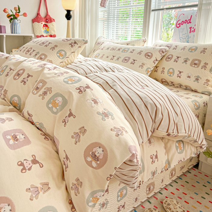 91家纺网 家纺一手货源 找家纺 羽爱家纺 2025全棉13372新疆棉花床盖四件套 漫游记