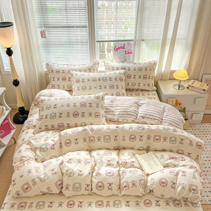 羽爱家纺 2025全棉13372新疆棉花床盖四件套 漫游记