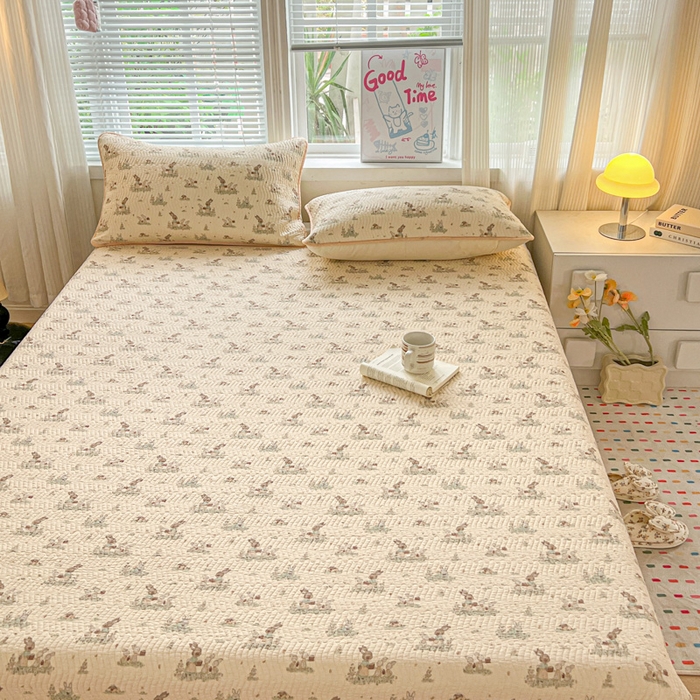 91家纺网 家纺一手货源 找家纺 羽爱家纺 2025全棉13372新疆棉花床盖四件套 萌萌兔