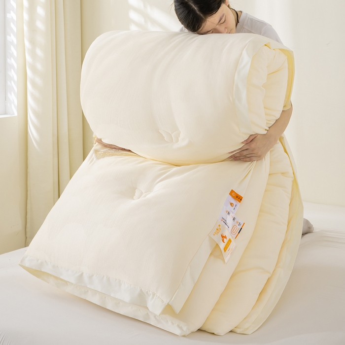 91家纺网 家纺一手货源 找家纺 （总）宝士康家纺 2025新款提花蝴蝶刺绣飞边冬被 被子被芯