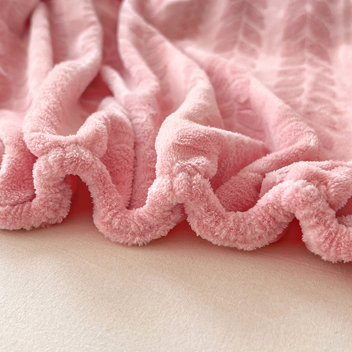 91家纺网 家纺一手货源 找家纺 三盛源 2025新款高克重雕花牛奶绒床笠三件套加厚保暖床垫保护套 麦穗-豆沙粉