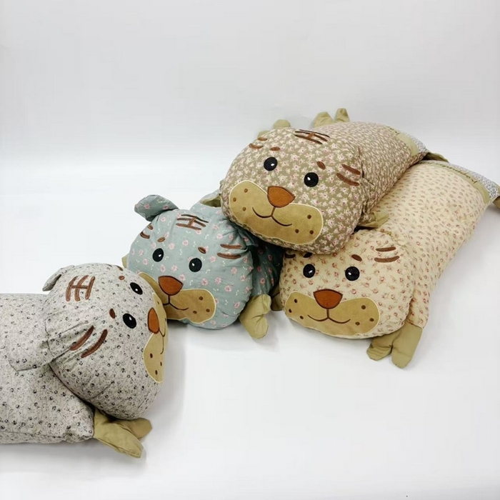 91家纺网 家纺一手货源 找家纺 露函家居 2025新款全棉印花虎头款甜荞麦壳枕头儿童学生卡通护颈枕枕头枕芯 组合图仅供展示不可下单