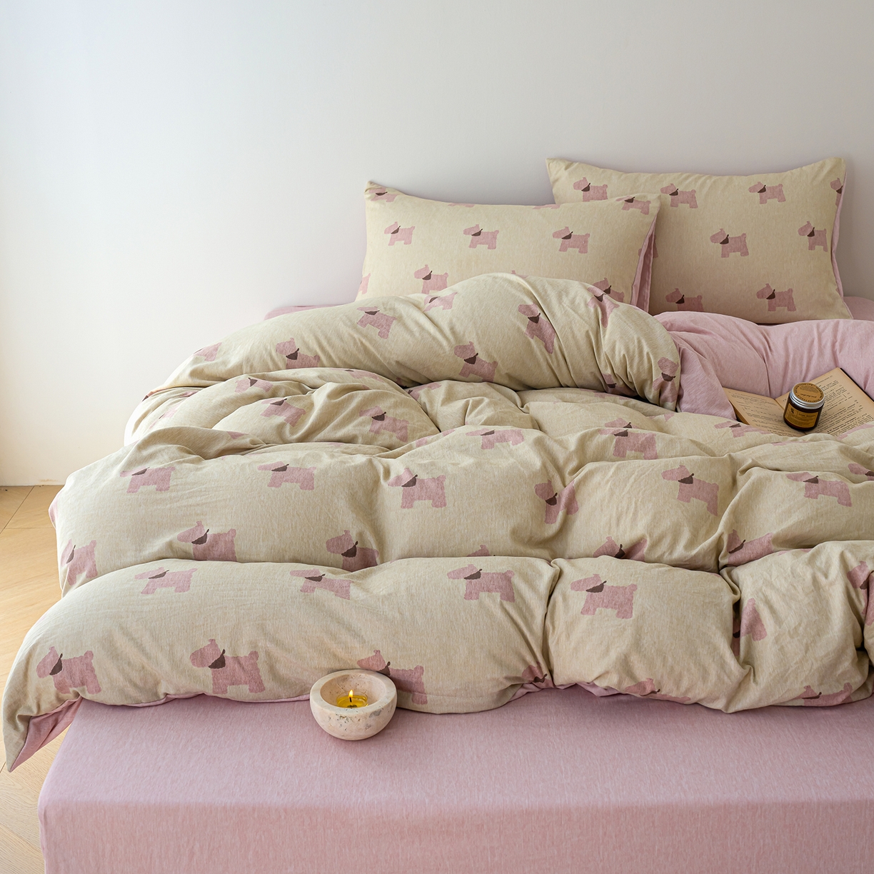 91家纺网 家纺一手货源 找家纺 （总）竹合家纺 2025秋冬新款加厚磨毛色织暖绒系列针织四件套高克重