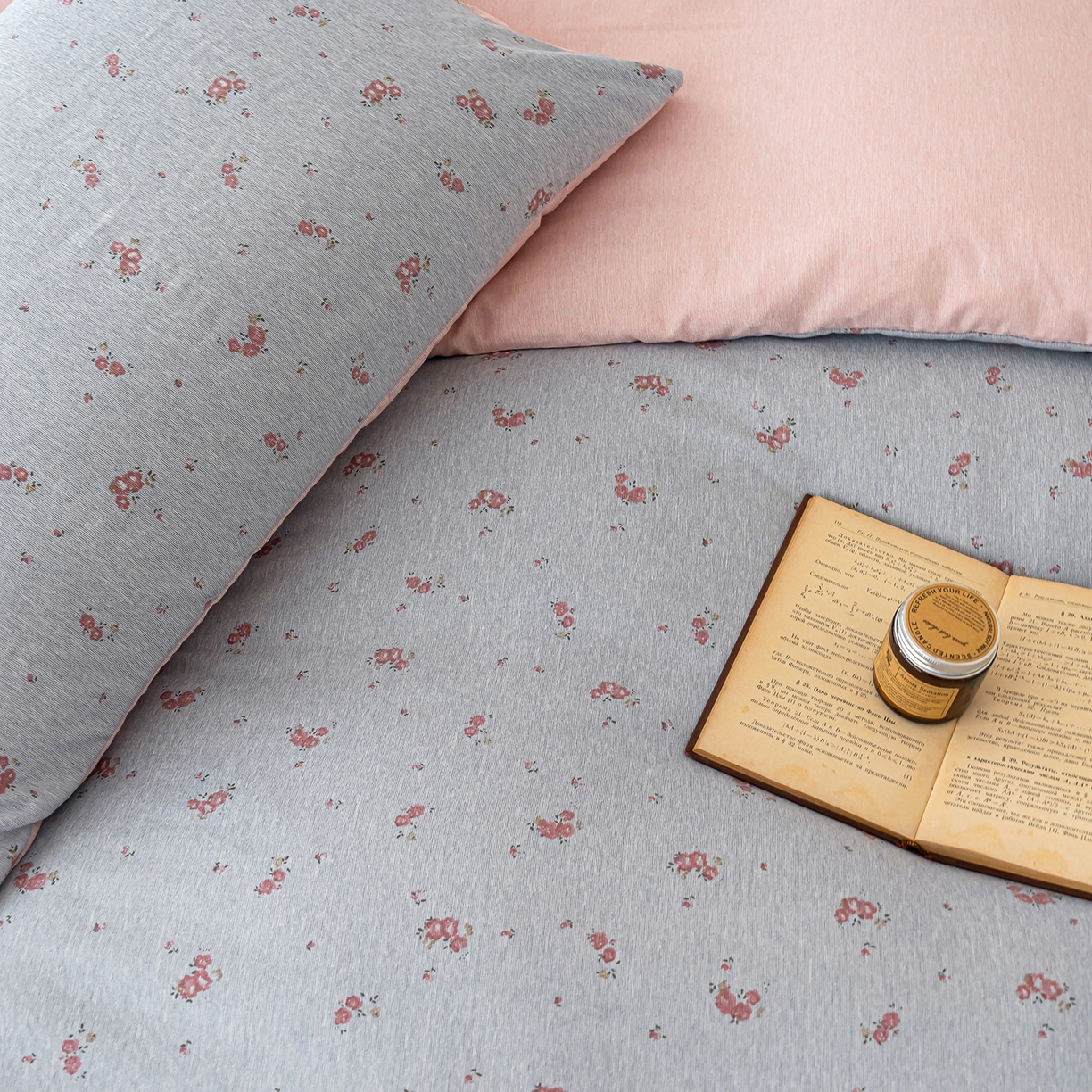 91家纺网 家纺一手货源 找家纺 竹合家纺 2025秋冬新款加厚磨毛色织暖绒系列针织四件套高克重 浣溪沙