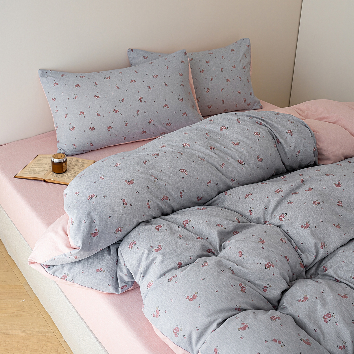 91家纺网 家纺一手货源 找家纺 竹合家纺 2025秋冬新款加厚磨毛色织暖绒系列针织四件套高克重 浣溪沙