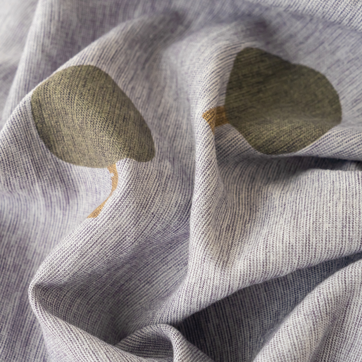 91家纺网 家纺一手货源 找家纺 竹合家纺 2025秋冬新款加厚磨毛色织暖绒系列针织四件套高克重 蘑菇森林