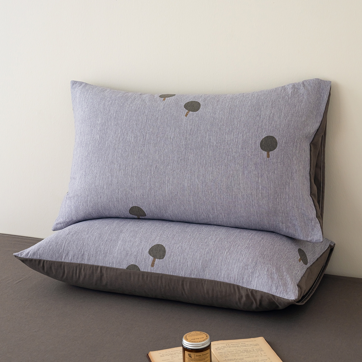 91家纺网 家纺一手货源 找家纺 竹合家纺 2025秋冬新款加厚磨毛色织暖绒系列针织四件套高克重 蘑菇森林