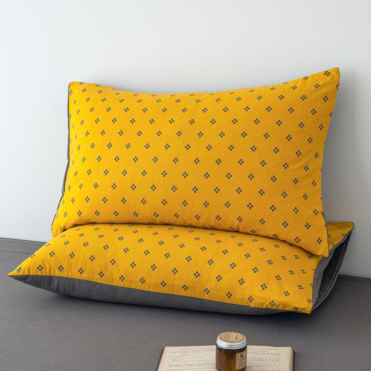 91家纺网 家纺一手货源 找家纺 竹合家纺 2025秋冬新款加厚磨毛色织暖绒系列针织四件套高克重 几何方块