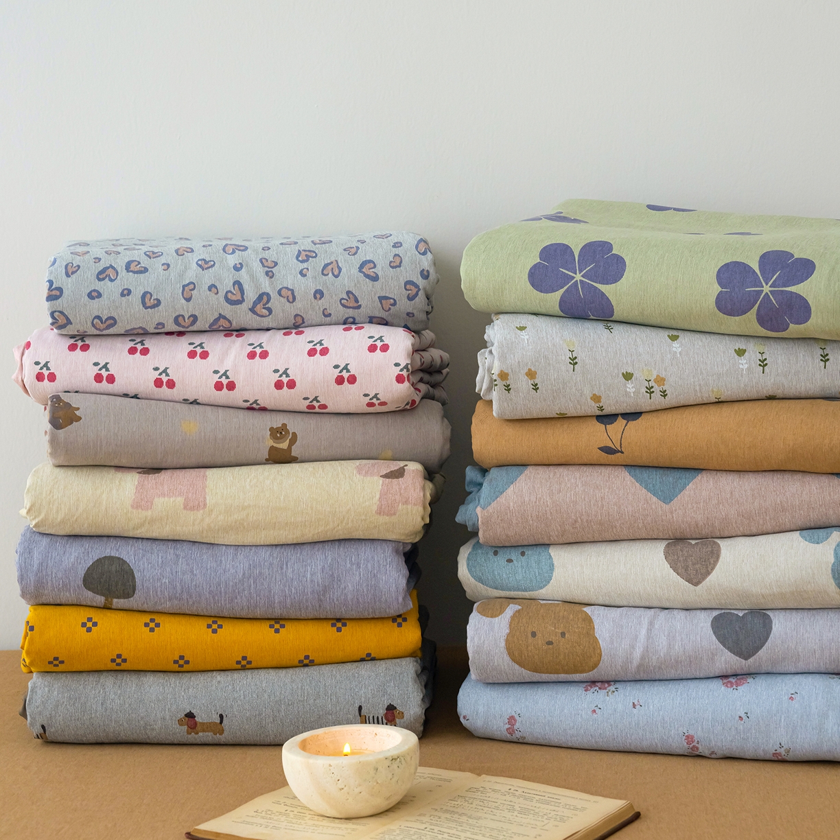 91家纺网 家纺一手货源 找家纺 竹合家纺 2025秋冬新款加厚磨毛色织暖绒系列针织四件套高克重 组合图（仅展示）