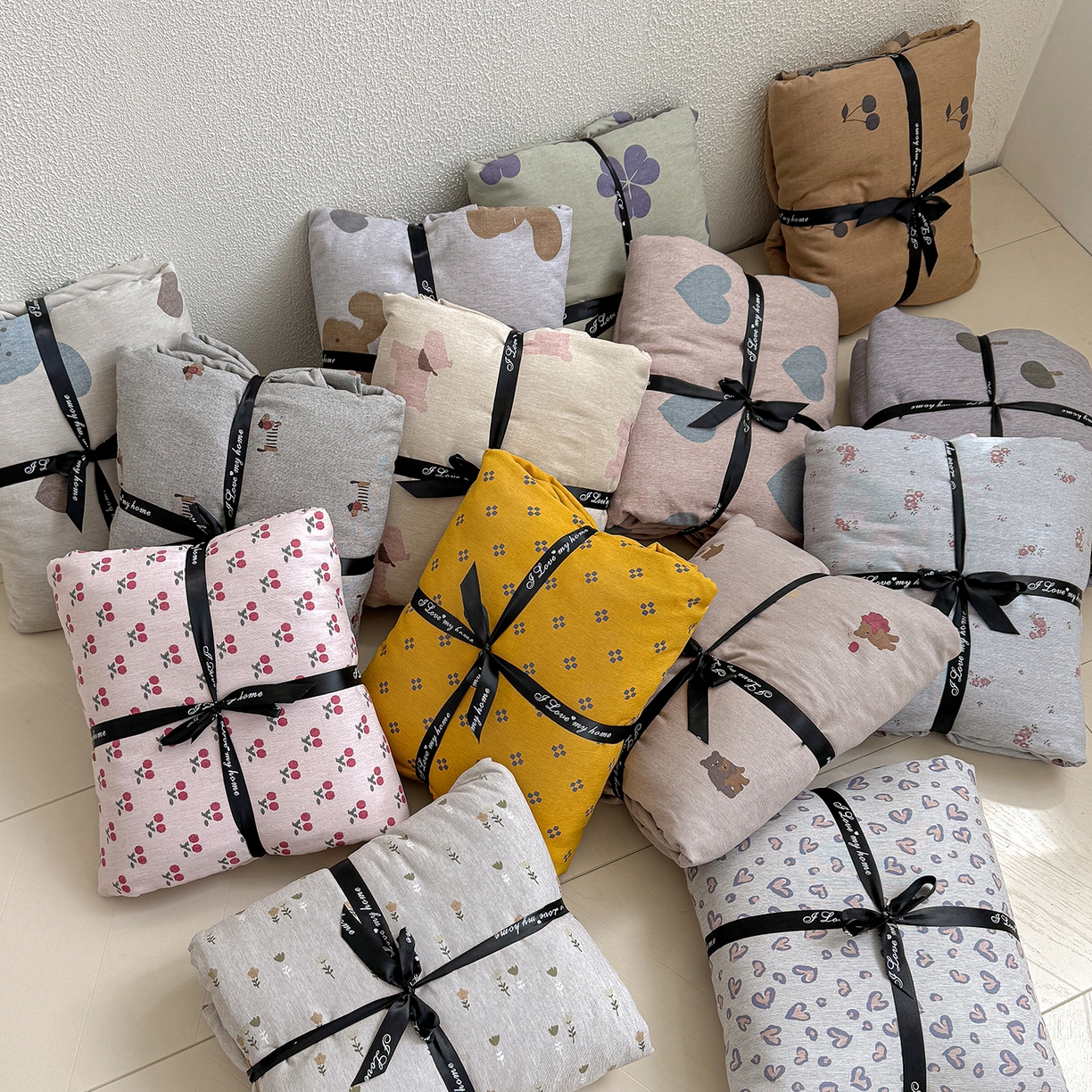 91家纺网 家纺一手货源 找家纺 （总）竹合家纺 2025秋冬新款加厚磨毛色织暖绒系列针织四件套高克重