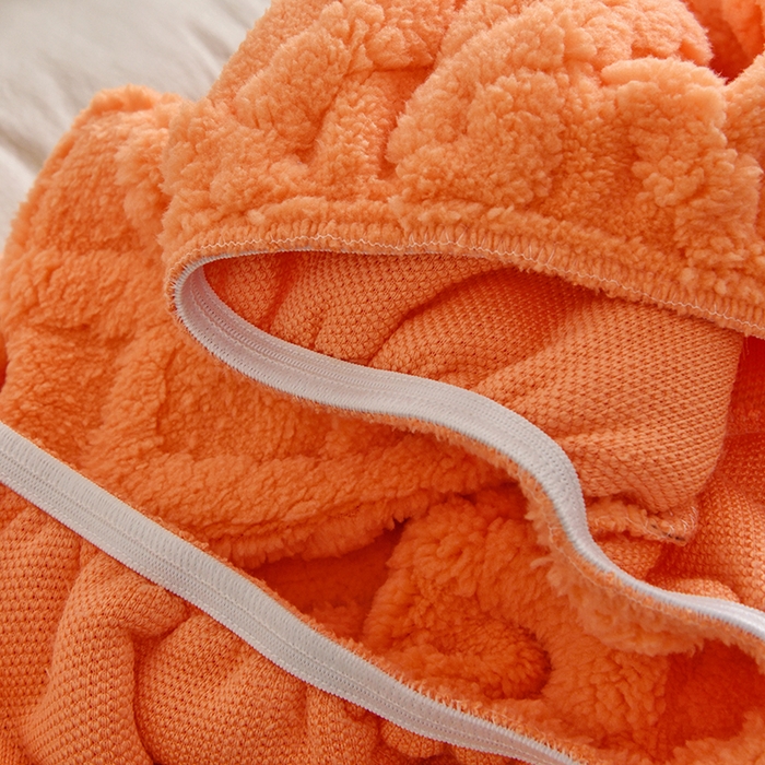 91家纺网 家纺一手货源 找家纺 启博家纺 2025新款简约提花保暖绒办公椅套 橙色 大号