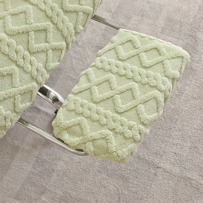 91家纺网 家纺一手货源 找家纺 启博家纺 2025新款简约提花保暖绒办公椅套 果绿 大号