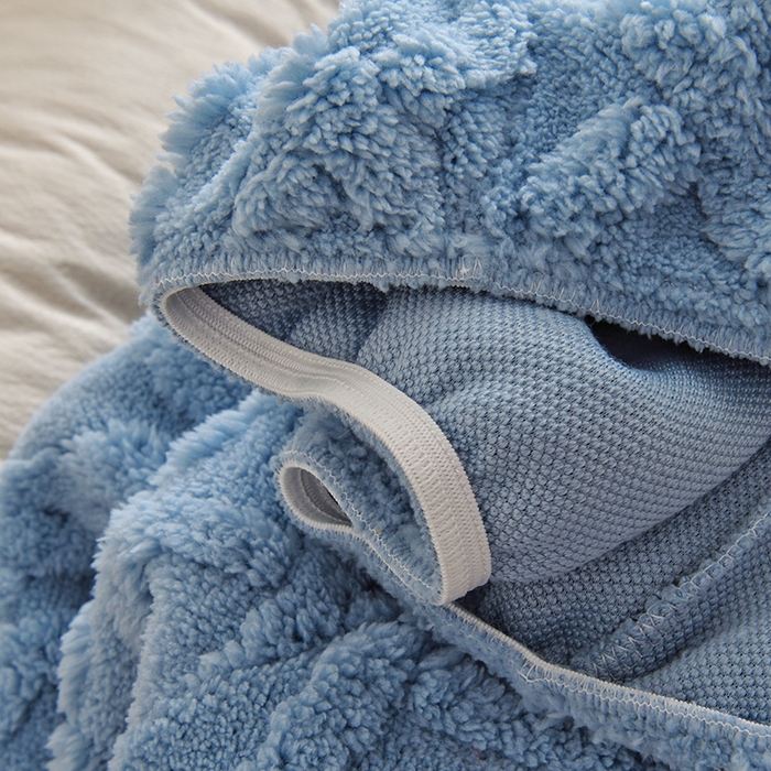 91家纺网 家纺一手货源 找家纺 启博家纺 2025新款简约提花保暖绒办公椅套 天蓝 大号