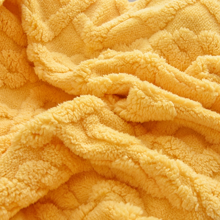 91家纺网 家纺一手货源 找家纺 启博家纺 2025新款简约提花保暖绒办公椅套 黄色 小号