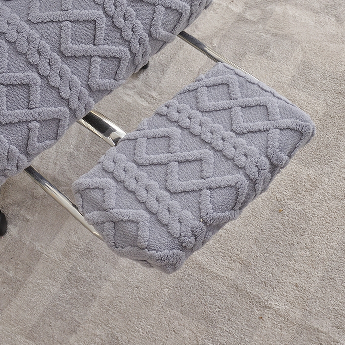 91家纺网 家纺一手货源 找家纺 启博家纺 2025新款简约提花保暖绒办公椅套 灰色 大号