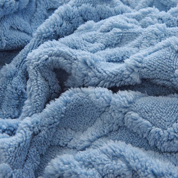 91家纺网 家纺一手货源 找家纺 启博家纺 2025新款简约提花保暖绒办公椅套 天蓝 大号