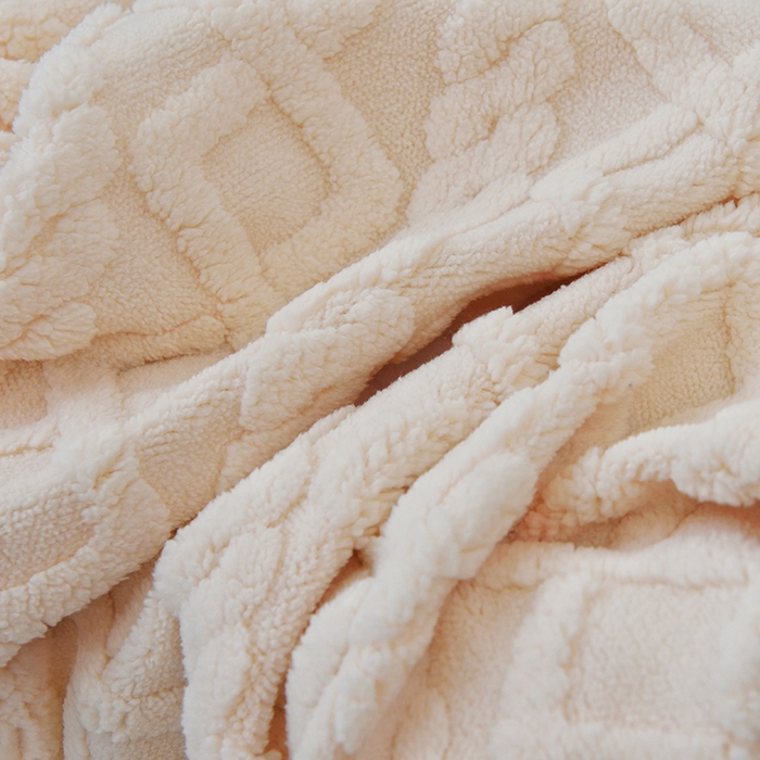 91家纺网 家纺一手货源 找家纺 启博家纺 2025新款简约提花保暖绒龙虾摇摇椅套 米白 小号