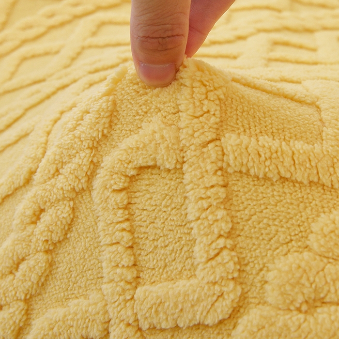 91家纺网 家纺一手货源 找家纺 启博家纺 2025新款简约提花保暖绒龙虾摇摇椅套 黄色 大号