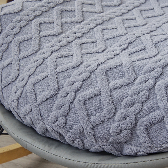 91家纺网 家纺一手货源 找家纺 启博家纺 2025新款简约提花保暖绒龙虾摇摇椅套 灰色 小号