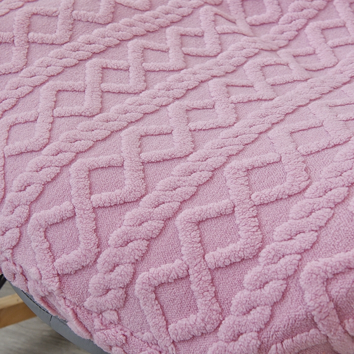 91家纺网 家纺一手货源 找家纺 启博家纺 2025新款简约提花保暖绒龙虾摇摇椅套 桃粉 小号