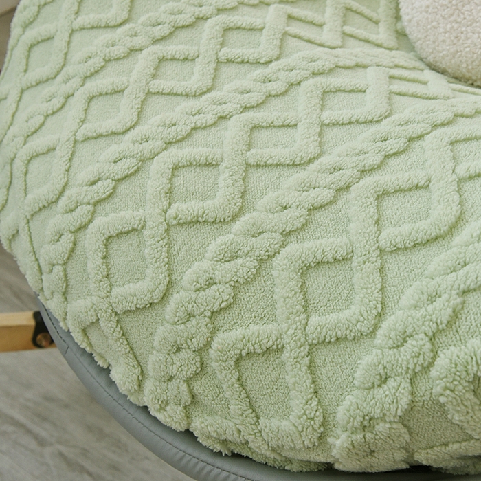 91家纺网 家纺一手货源 找家纺 启博家纺 2025新款简约提花保暖绒龙虾摇摇椅套 果绿 小号