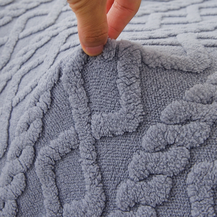 91家纺网 家纺一手货源 找家纺 启博家纺 2025新款简约提花保暖绒龙虾摇摇椅套 灰色 小号