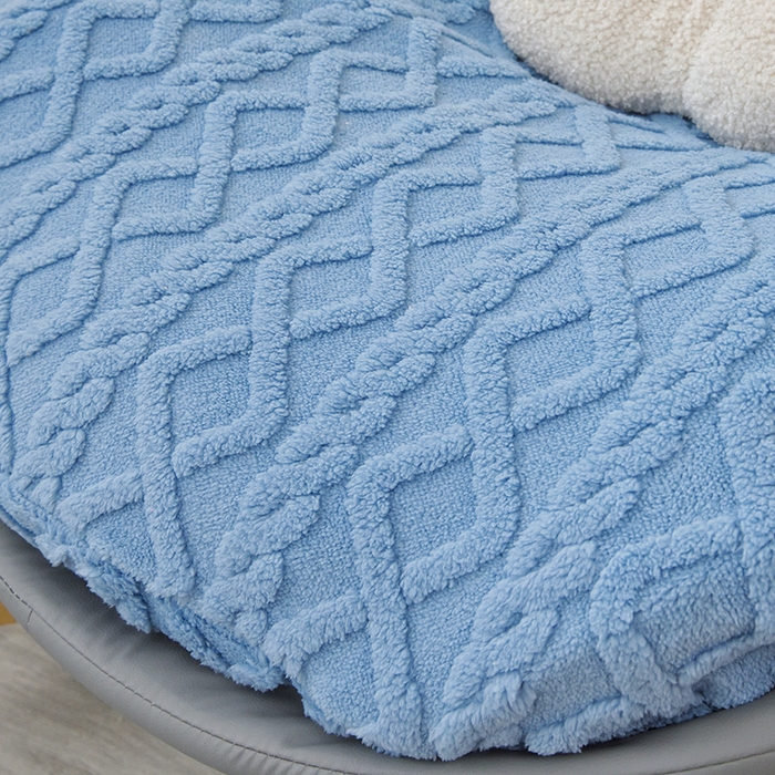 91家纺网 家纺一手货源 找家纺 启博家纺 2025新款简约提花保暖绒龙虾摇摇椅套 天蓝 小号