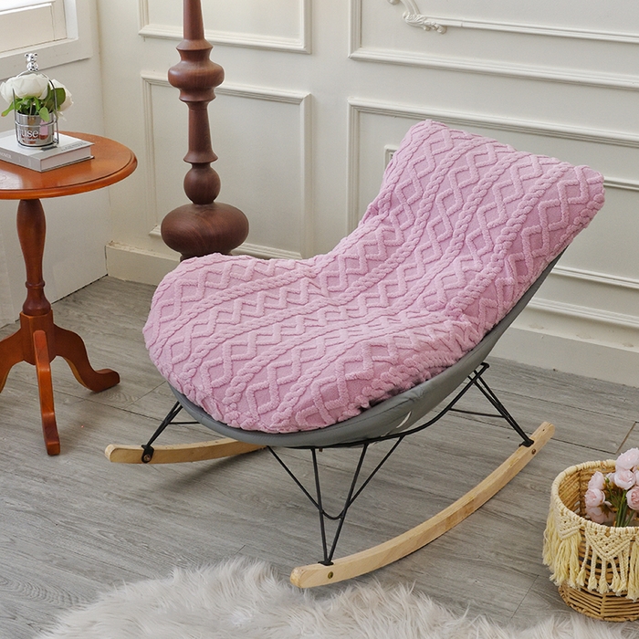 启博家纺 2025新款简约提花保暖绒龙虾摇摇椅套 桃粉 大号