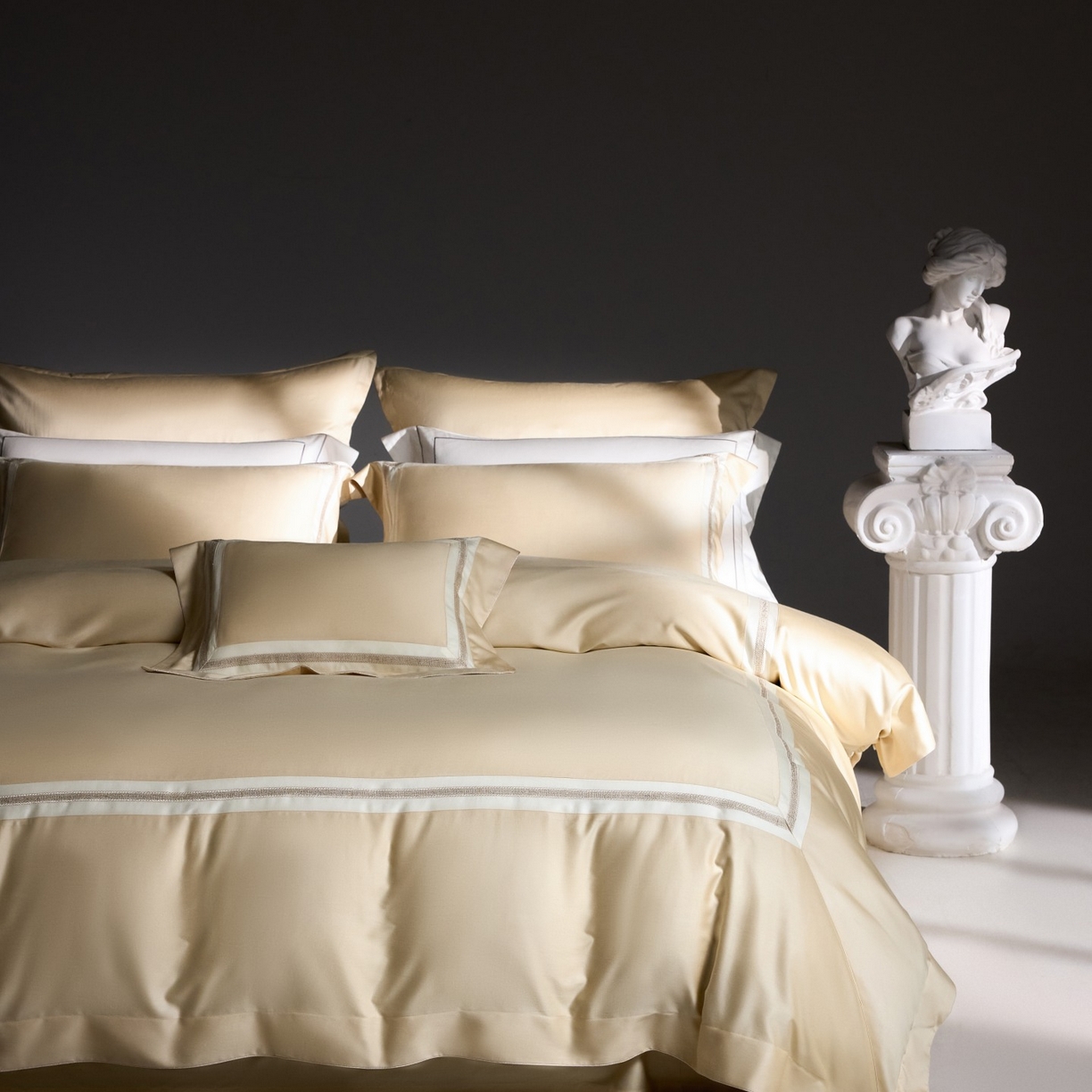 91家纺网 家纺一手货源 找家纺 时亿家居 2025新款超细旦天丝棉磨毛四件套-misscoco小香系列 misscoco小香 浅金