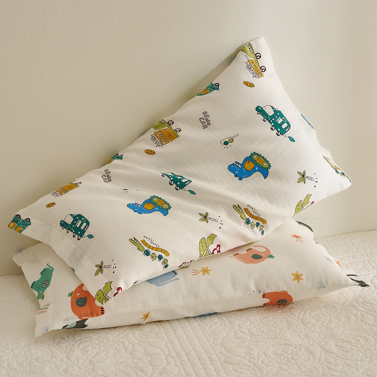 91家纺网 家纺一手货源 找家纺 （总）乐可 2025新款双层纱儿童定型枕套学生枕头套