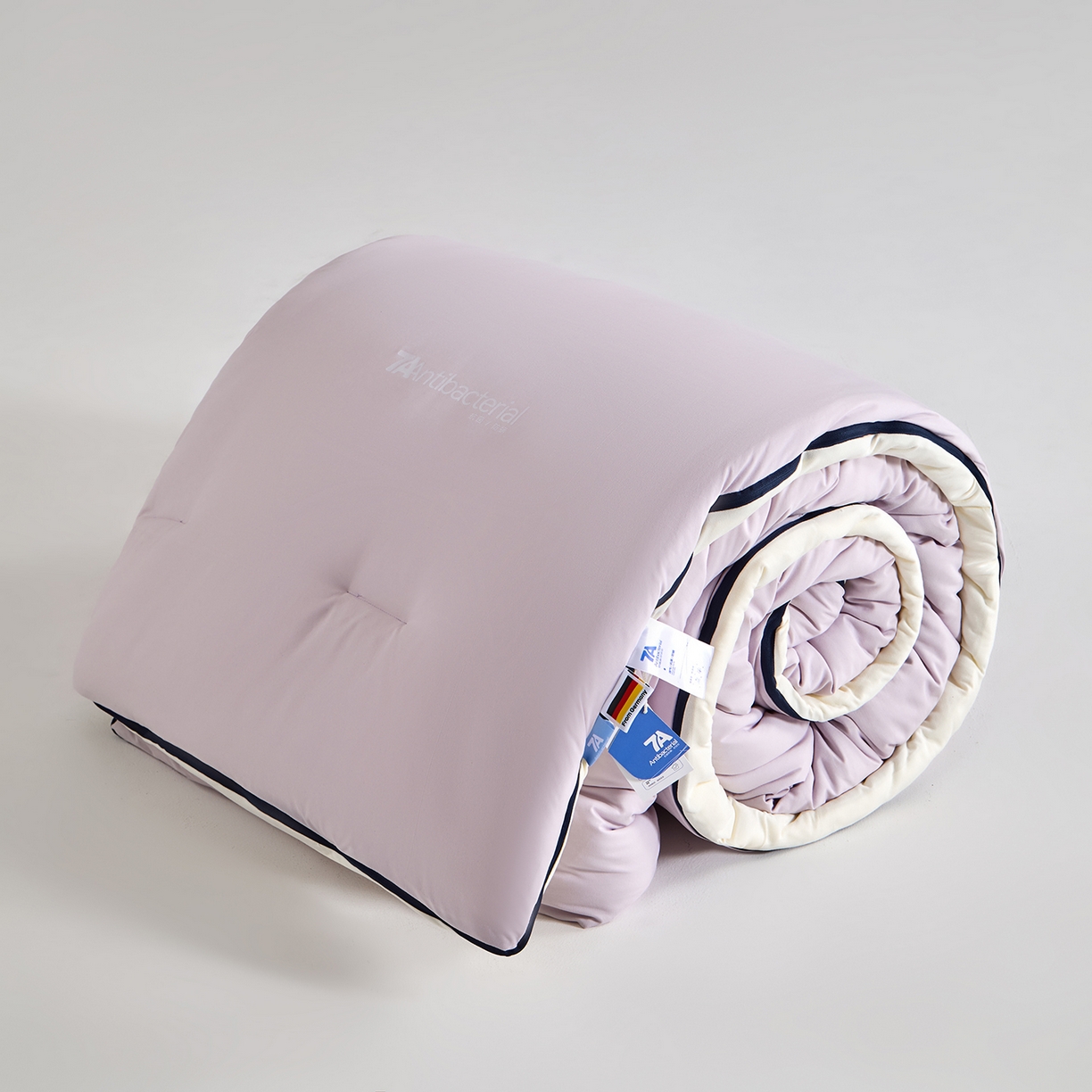 91家纺网 家纺一手货源 找家纺 玛德琳 2025新款7A吸湿发热抗菌子母被被子被芯 樱雾粉