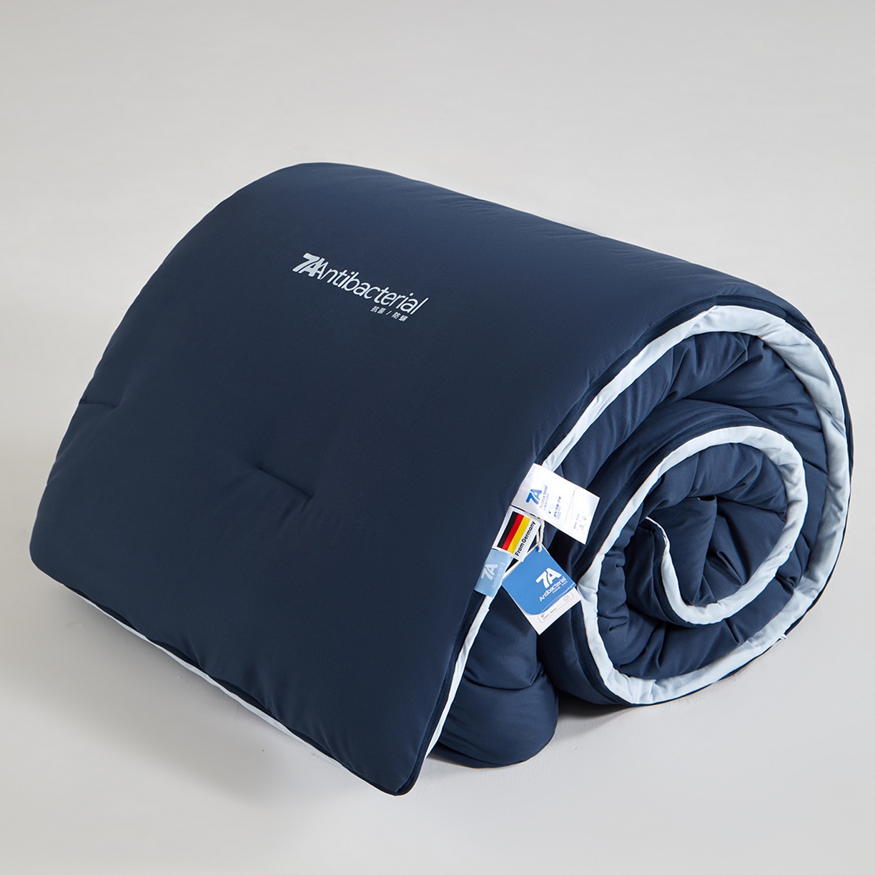 91家纺网 家纺一手货源 找家纺 玛德琳 2025新款7A吸湿发热抗菌子母被被子被芯 景泰蓝