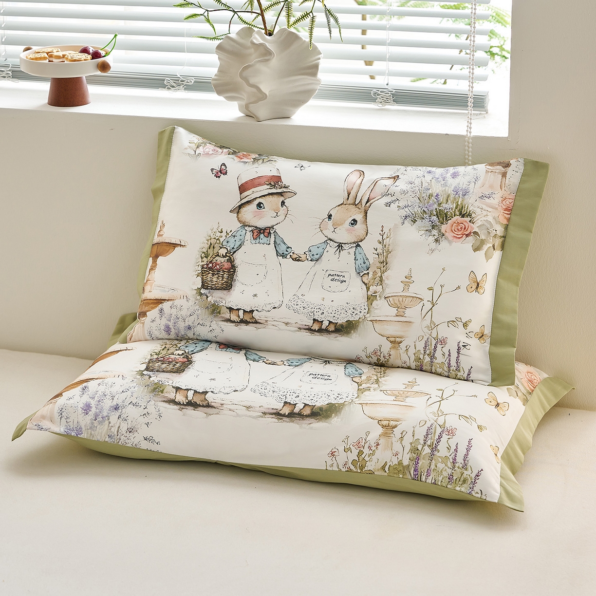 91家纺网 家纺一手货源 找家纺 乐可 2025新款全棉60支儿童枕套 TM蝶舞飞扬