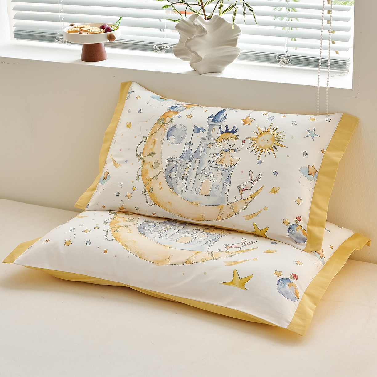 91家纺网 家纺一手货源 找家纺 乐可 2025新款全棉60支儿童枕套 TM小王子