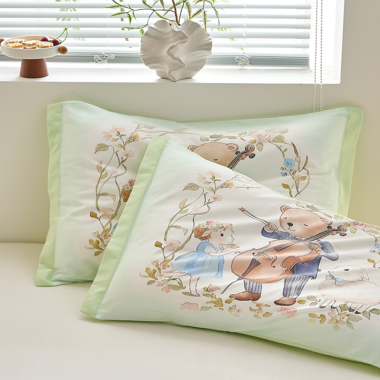 91家纺网 家纺一手货源 找家纺 乐可 2025新款全棉60支儿童枕套 TM幸福满屋