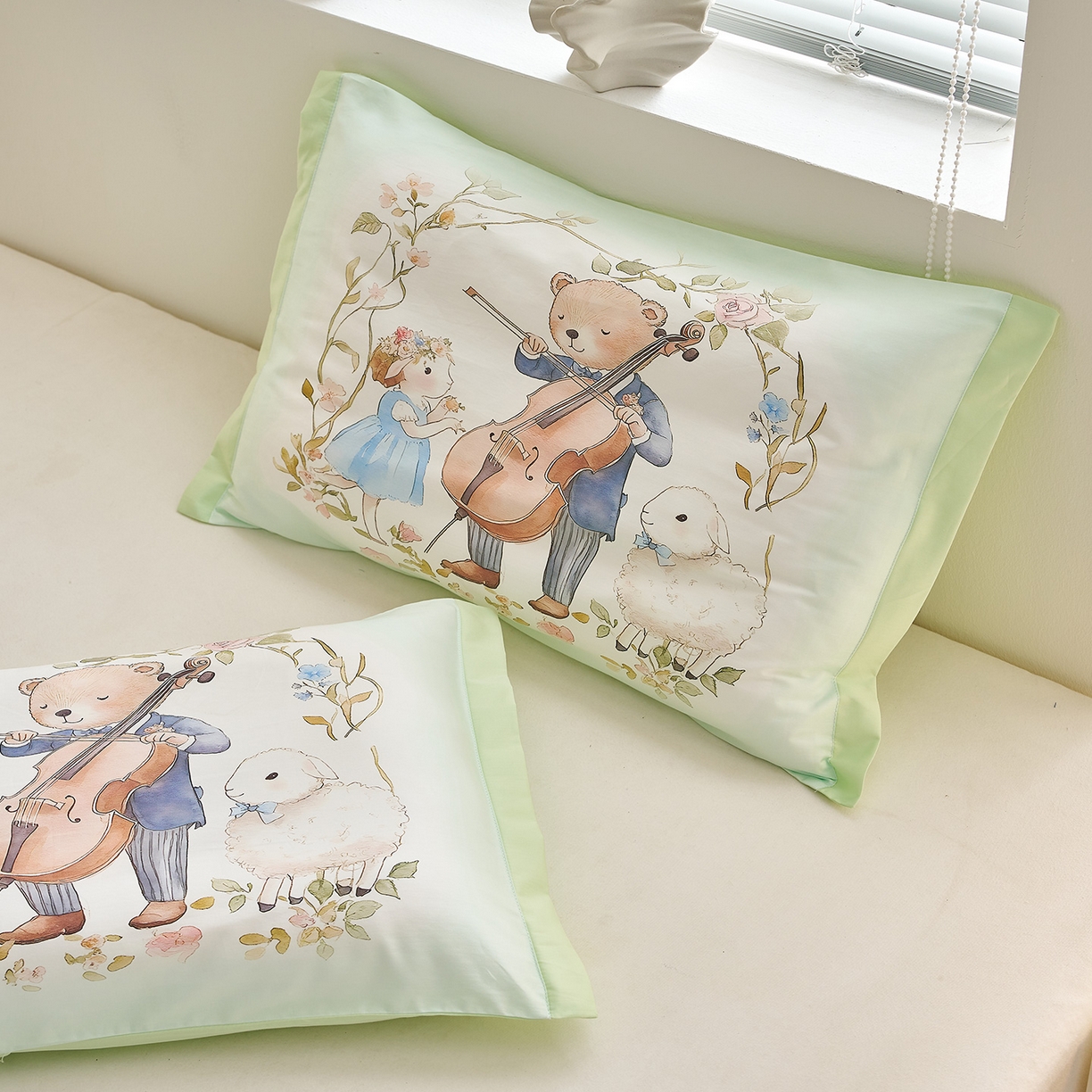 91家纺网 家纺一手货源 找家纺 乐可 2025新款全棉60支儿童枕套 TM幸福满屋