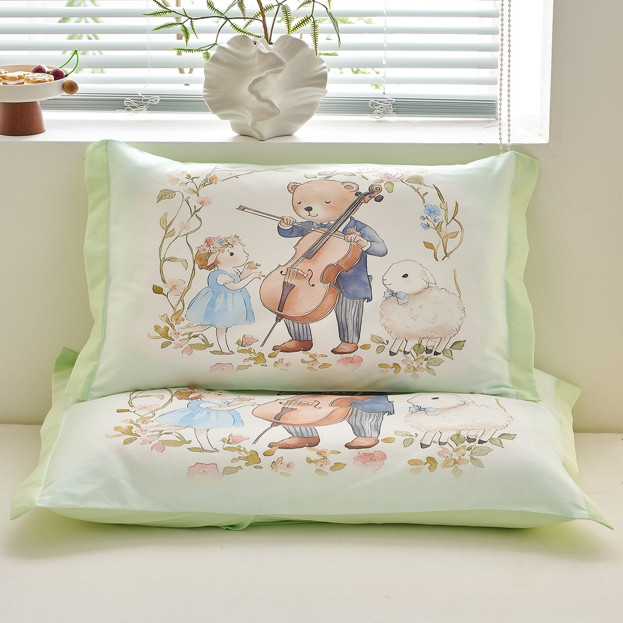 91家纺网 家纺一手货源 找家纺 乐可 2025新款全棉60支儿童枕套 TM幸福满屋