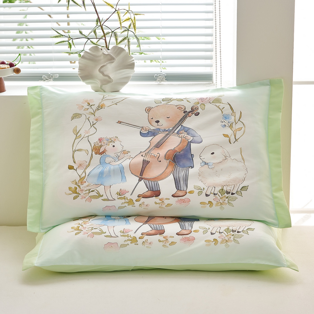 91家纺网 家纺一手货源 找家纺 乐可 2025新款全棉60支儿童枕套 TM幸福满屋