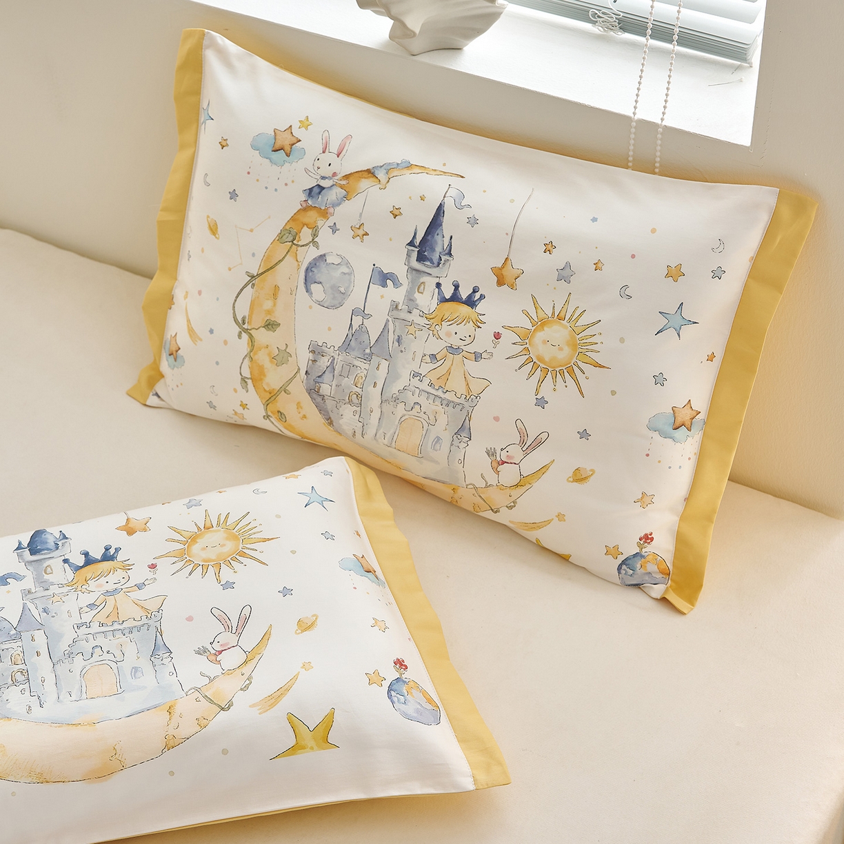 91家纺网 家纺一手货源 找家纺 乐可 2025新款全棉60支儿童枕套 TM小王子