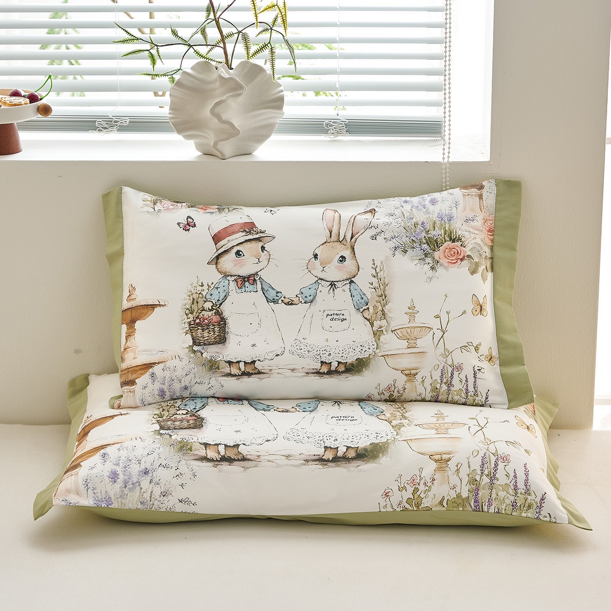 91家纺网 家纺一手货源 找家纺 乐可 2025新款全棉60支儿童枕套 TM蝶舞飞扬