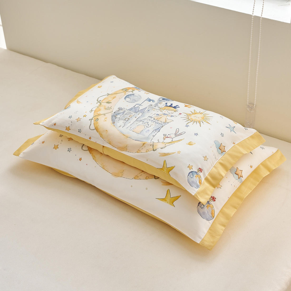 91家纺网 家纺一手货源 找家纺 乐可 2025新款全棉60支儿童枕套 TM小王子