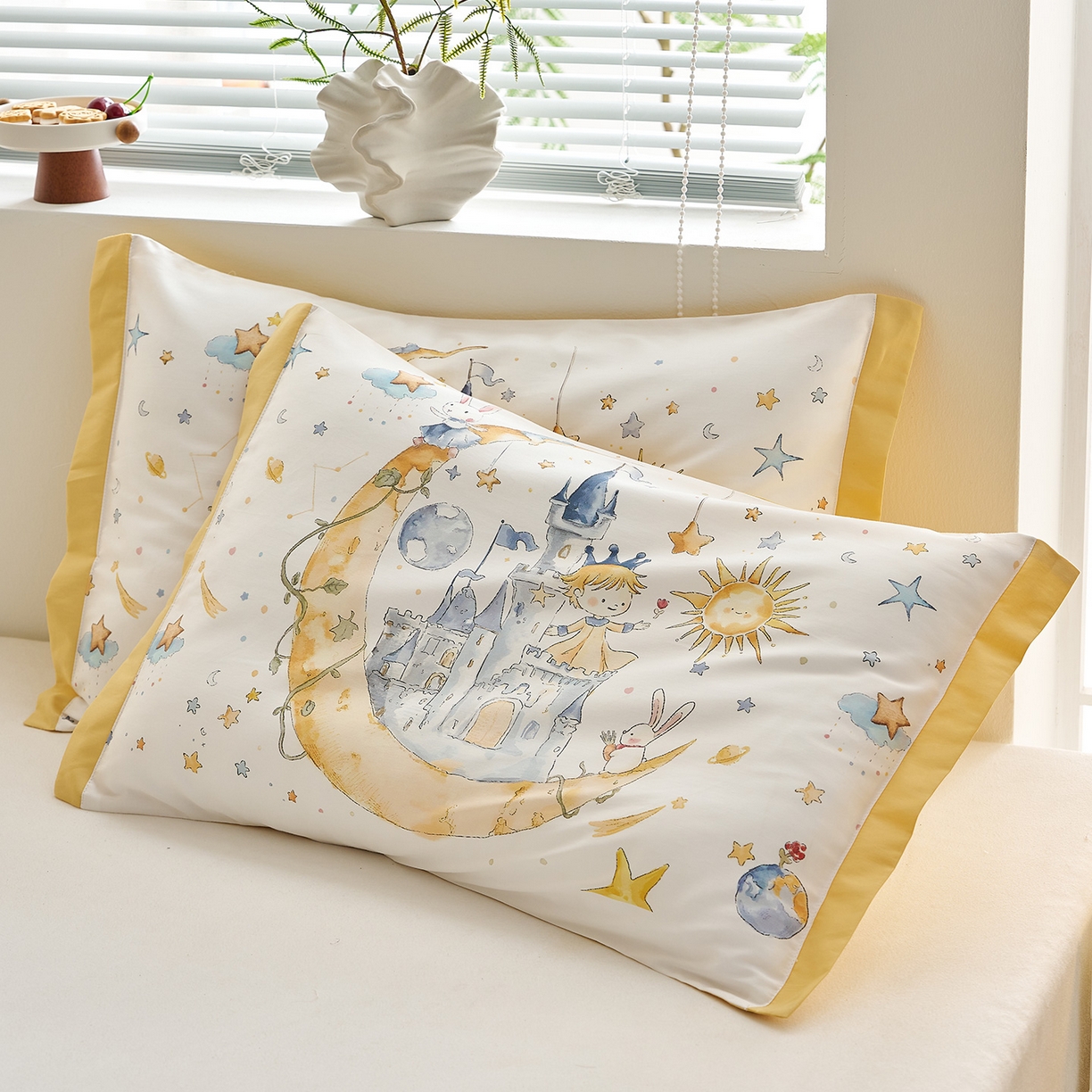 91家纺网 家纺一手货源 找家纺 乐可 2025新款全棉60支儿童枕套 TM小王子