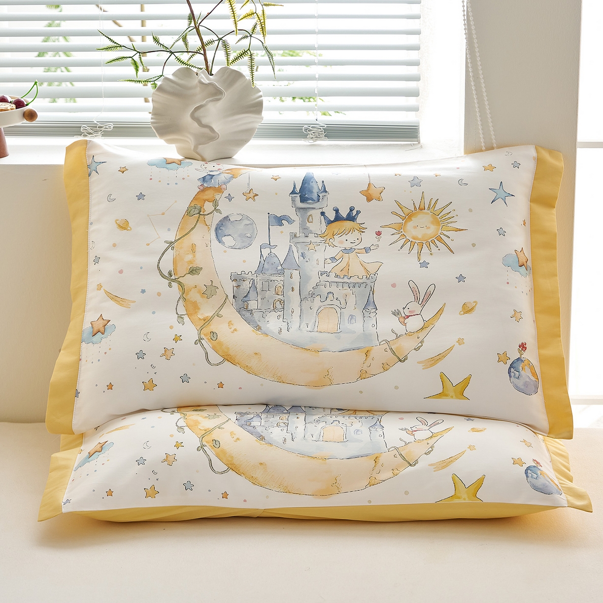 91家纺网 家纺一手货源 找家纺 乐可 2025新款全棉60支儿童枕套 TM小王子