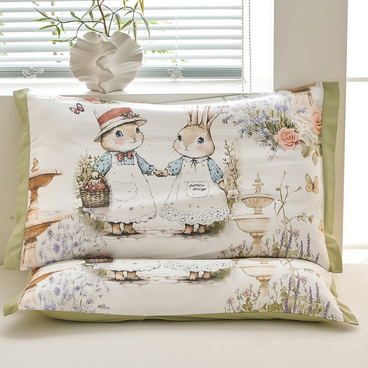 91家纺网 家纺一手货源 找家纺 乐可 2025新款全棉60支儿童枕套 TM蝶舞飞扬