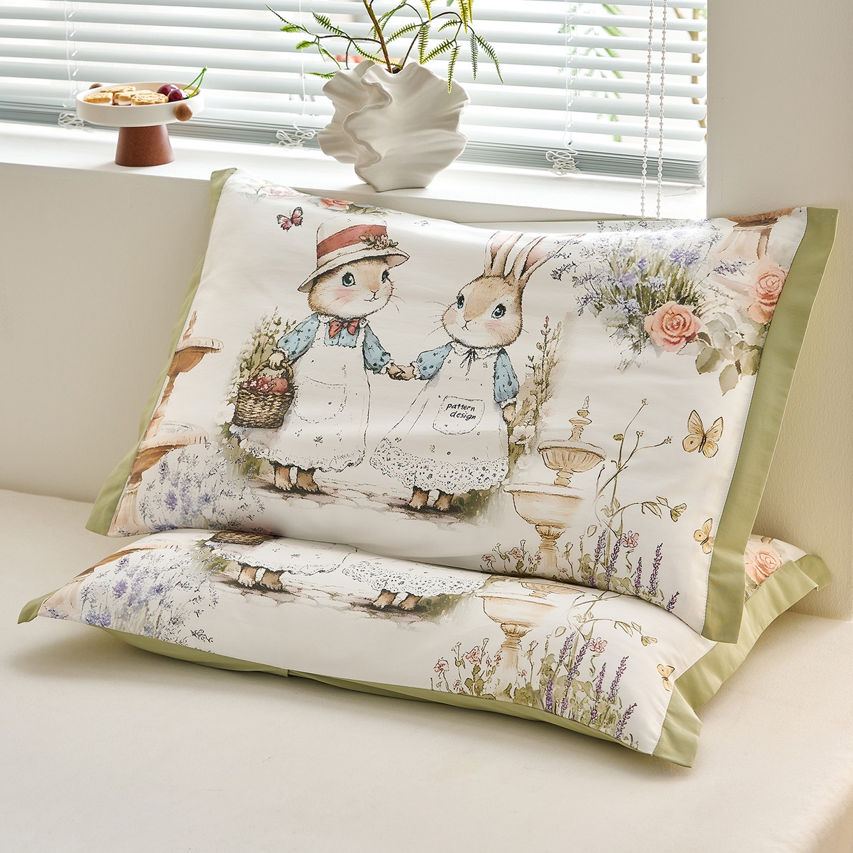 91家纺网 家纺一手货源 找家纺 乐可 2025新款全棉60支儿童枕套 TM蝶舞飞扬