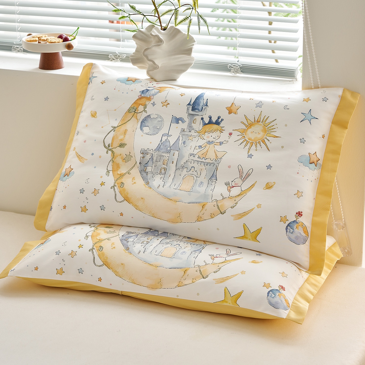 91家纺网 家纺一手货源 找家纺 乐可 2025新款全棉60支儿童枕套 TM小王子