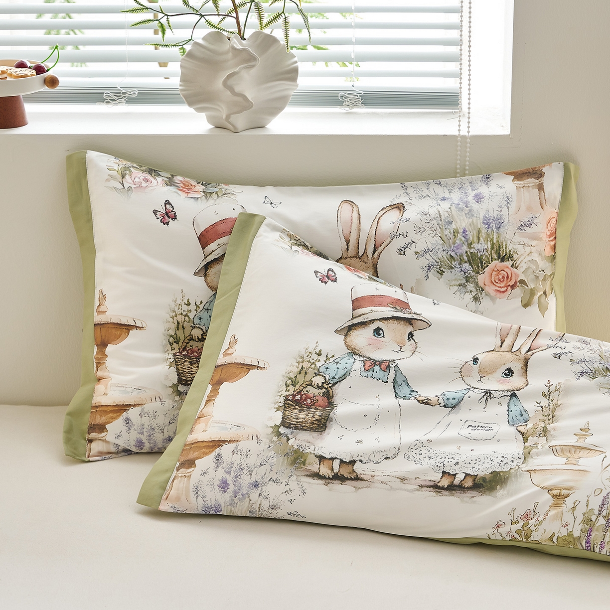 91家纺网 家纺一手货源 找家纺 乐可 2025新款全棉60支儿童枕套 TM蝶舞飞扬