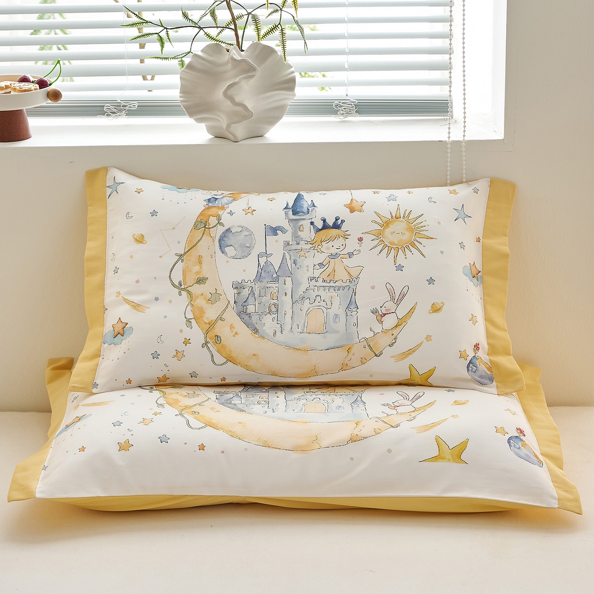 91家纺网 家纺一手货源 找家纺 乐可 2025新款全棉60支儿童枕套 TM小王子