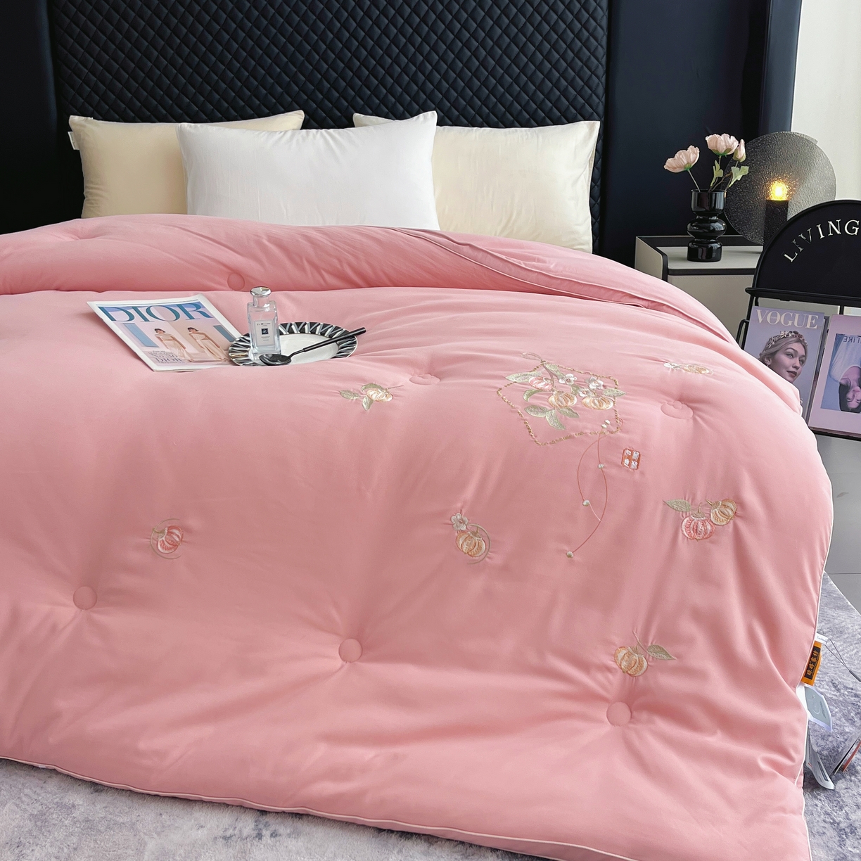 91家纺网 家纺一手货源 找家纺 （总）仲旺居家纺 2025新款云绒棉绣花冬被中式柿柿如意婚嫁立体边被子被芯四季被