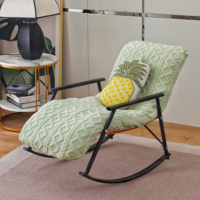 91家纺网 家纺一手货源 找家纺 启博家纺 2025新款提花保暖绒单人躺椅套 果绿 单人躺椅套